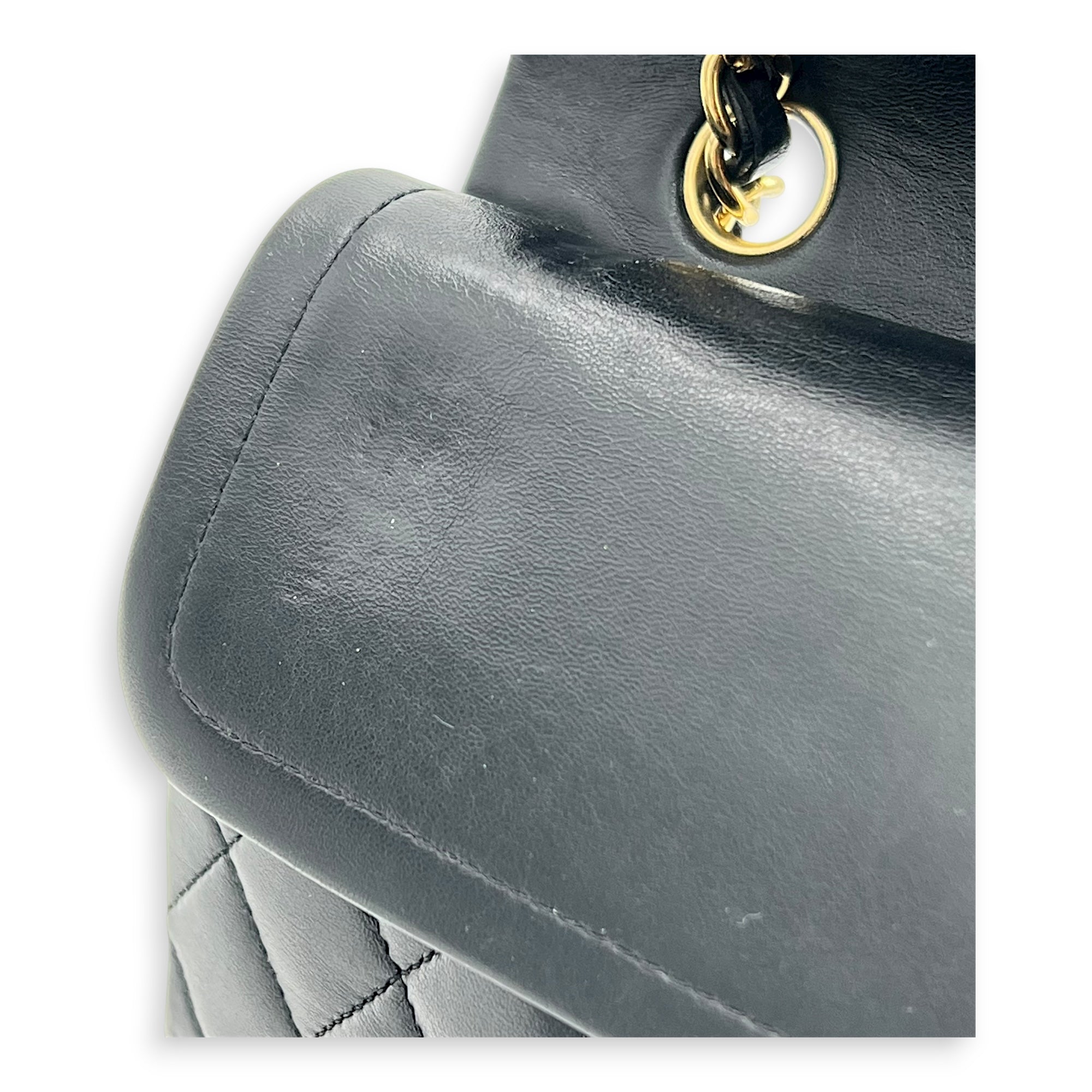 Classic Shoulder Bag Medium Black in Lambskin, Gold hardware - Image 14