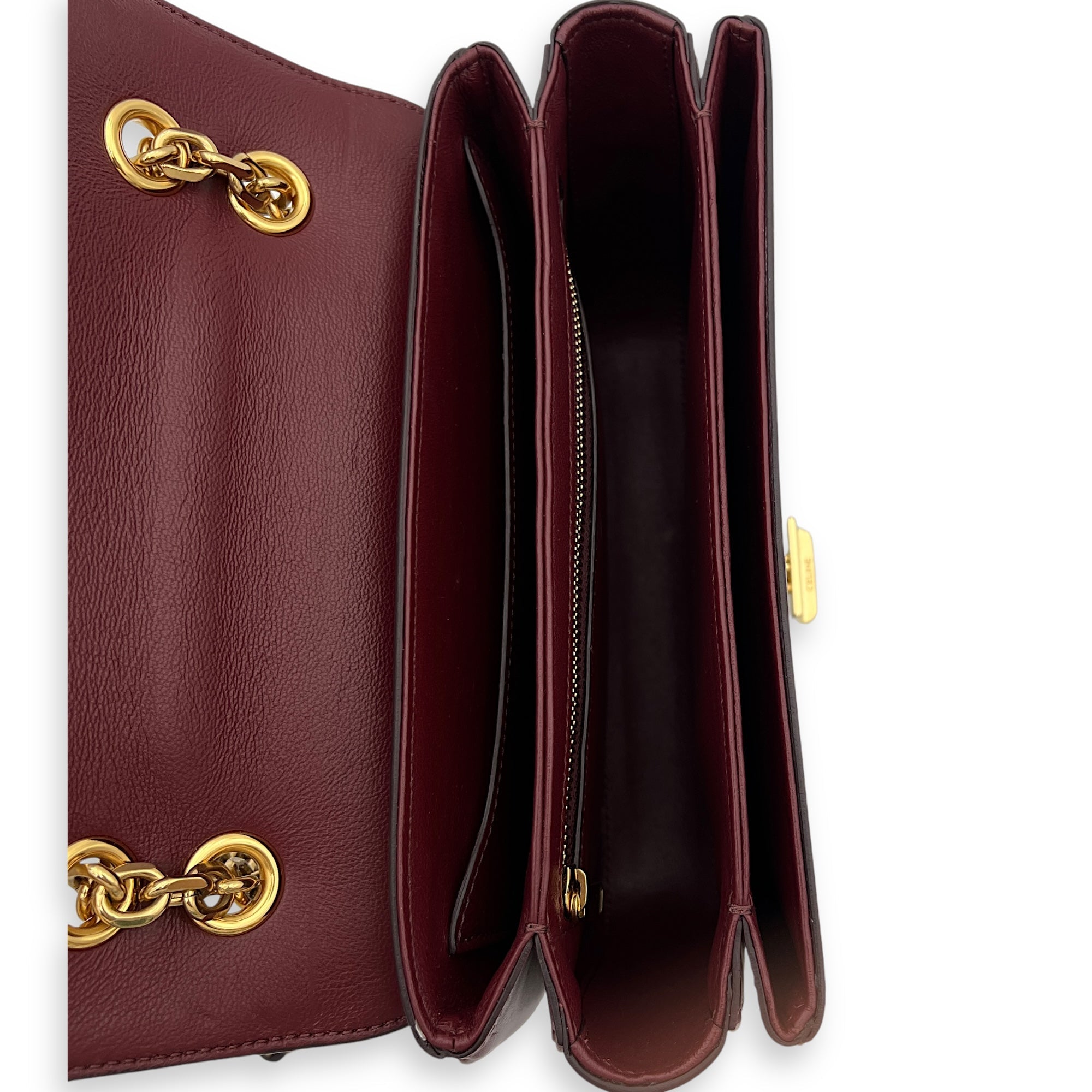 C Red Shoulder Bag in Calfskin, Gold hardware - Image 7