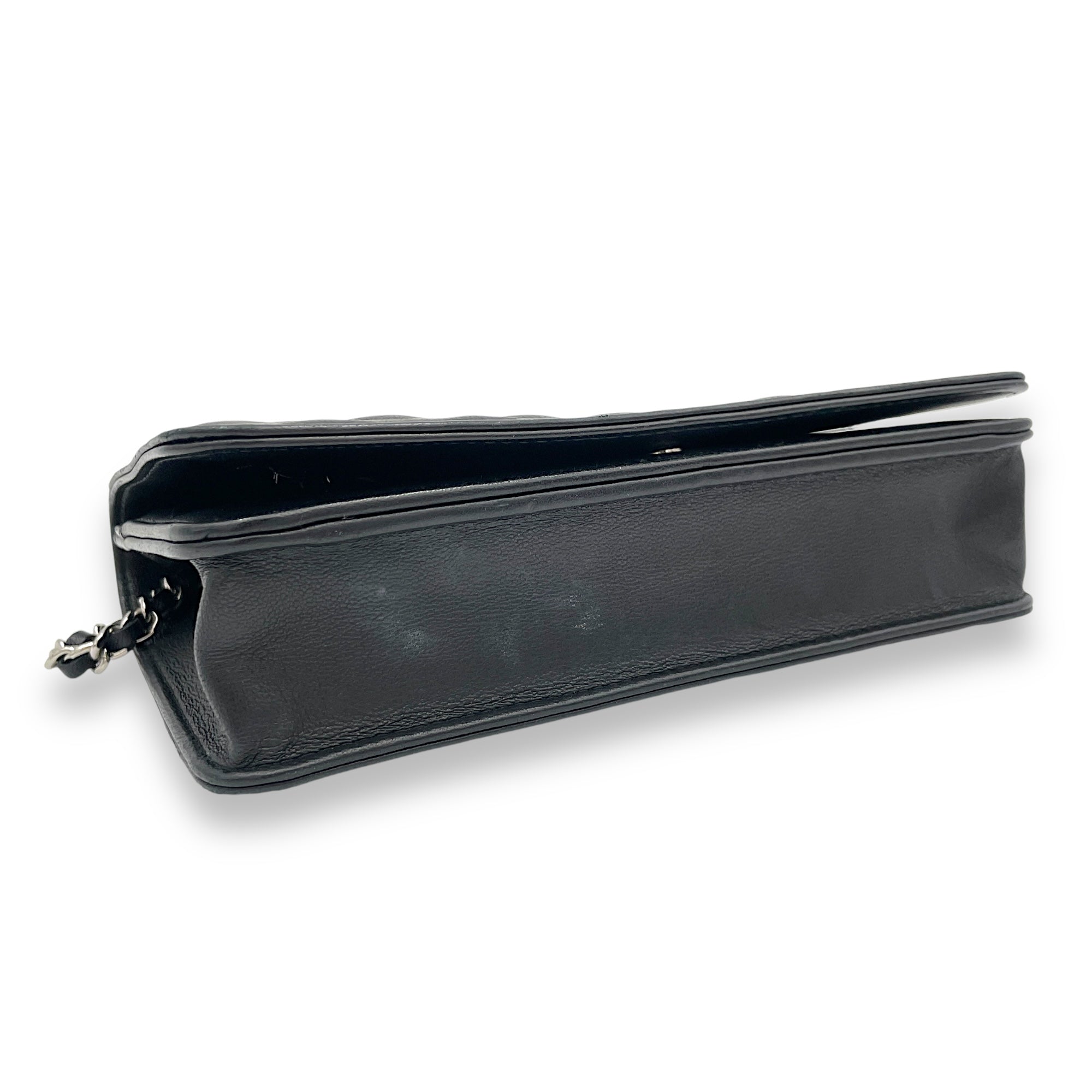 CC Black Wallet On Chain in Lambskin, Silver hardware - Image 6