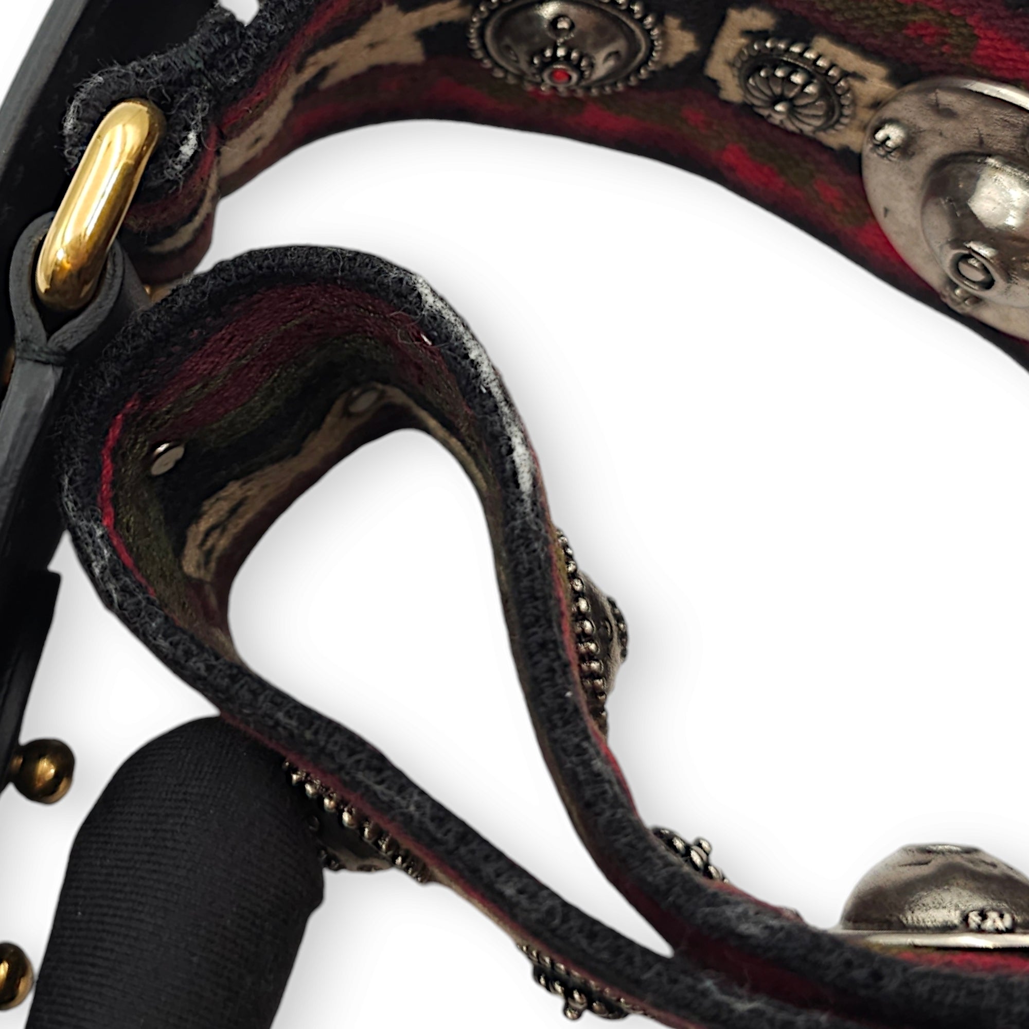 Bohemian Bag Strap Multi-colour Bag Accessory in Canvas/Calf, 2-Tone hardware - Image 5