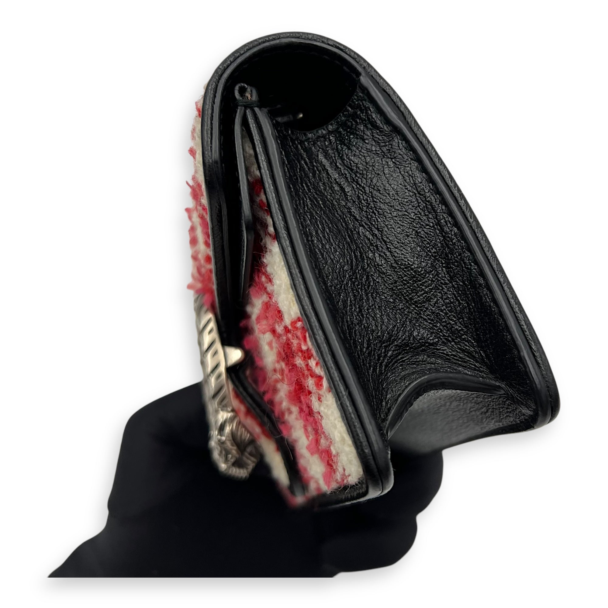 Dionysus Super Mini Red Crossbody Bag in Tweed, Ruthenium hardware - Image 12