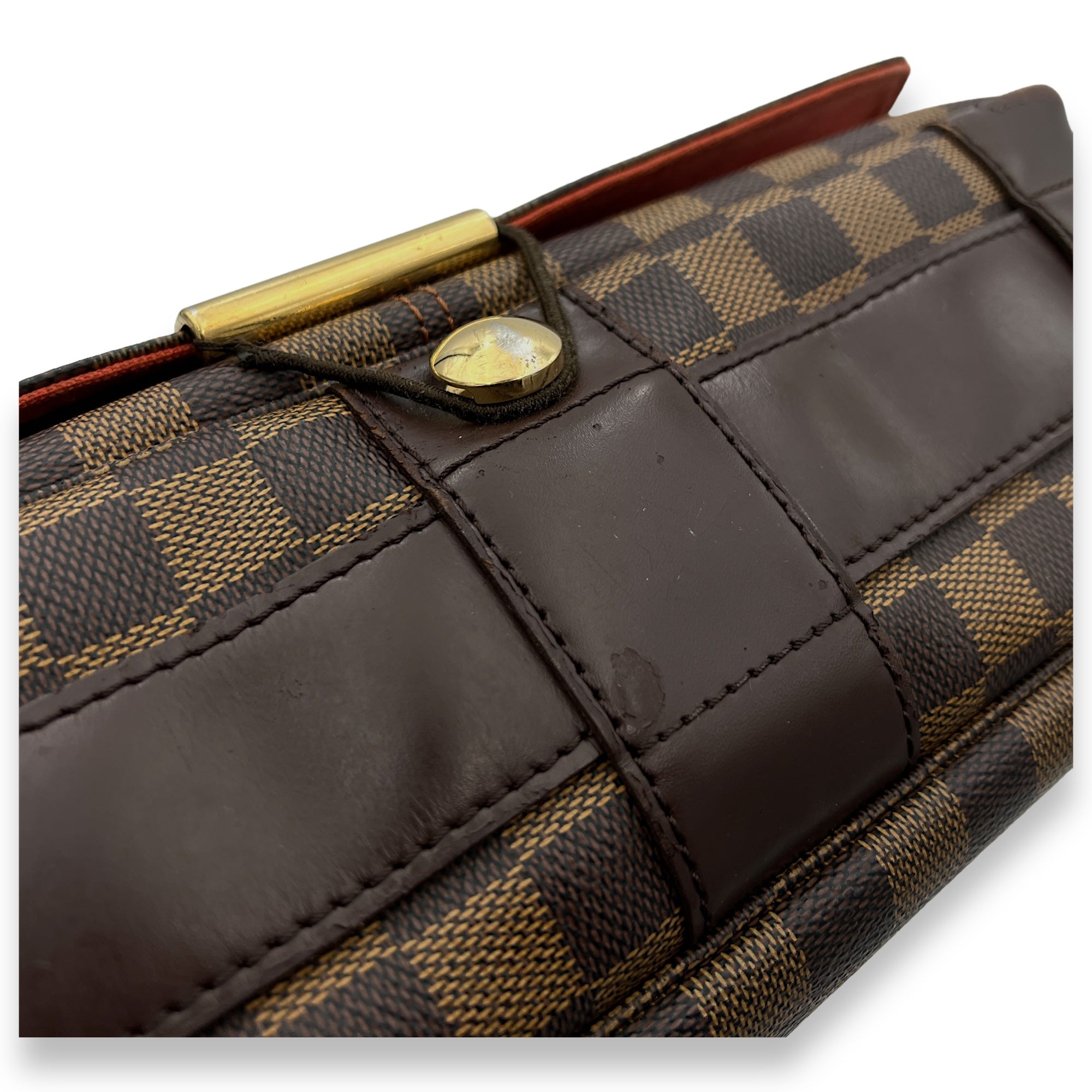 Bastille Messenger Bag Damier Ebene in Coated Canvas, Gold hardware - Image 7