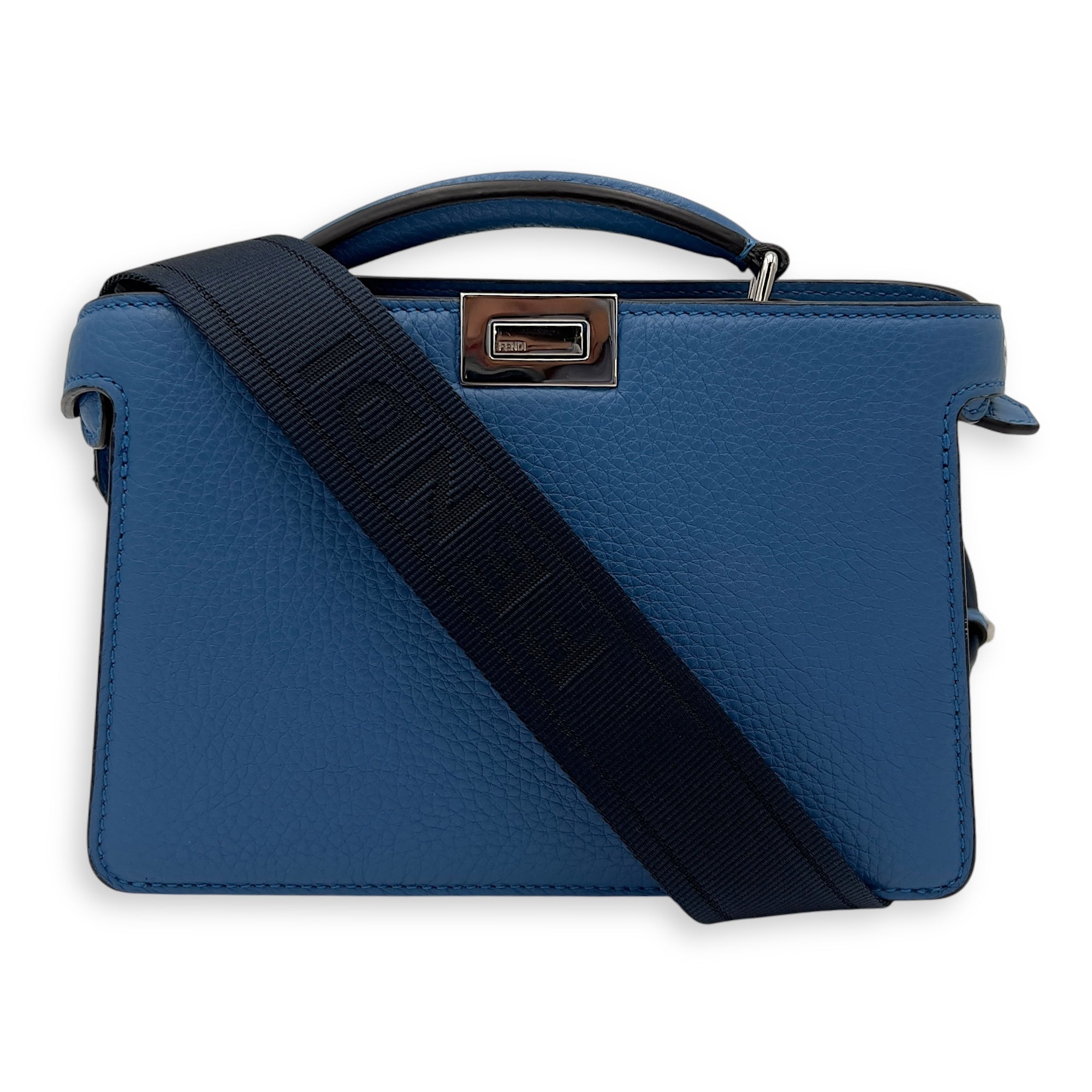 ISeeU Petite Blue Top Handle Bag in Calfskin, Silver hardware - Image 22
