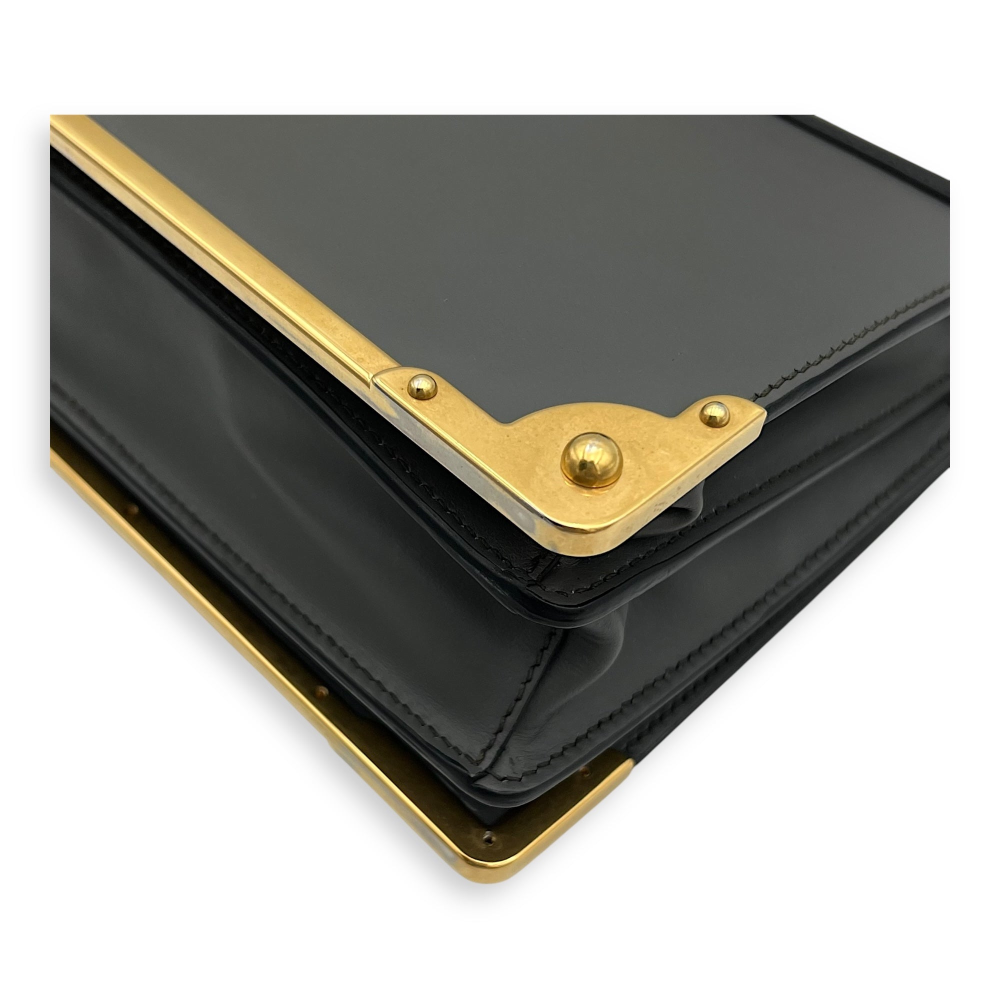 Cahier Crossbody Bag Grey in Calfskin, Gold hardware - Image 13