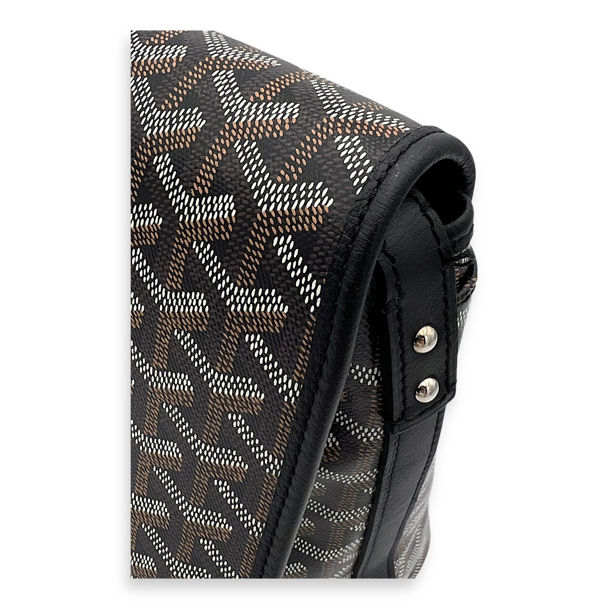 Capetien Messenger MM Black in Coated Canvas, Silver hardware - Image 11