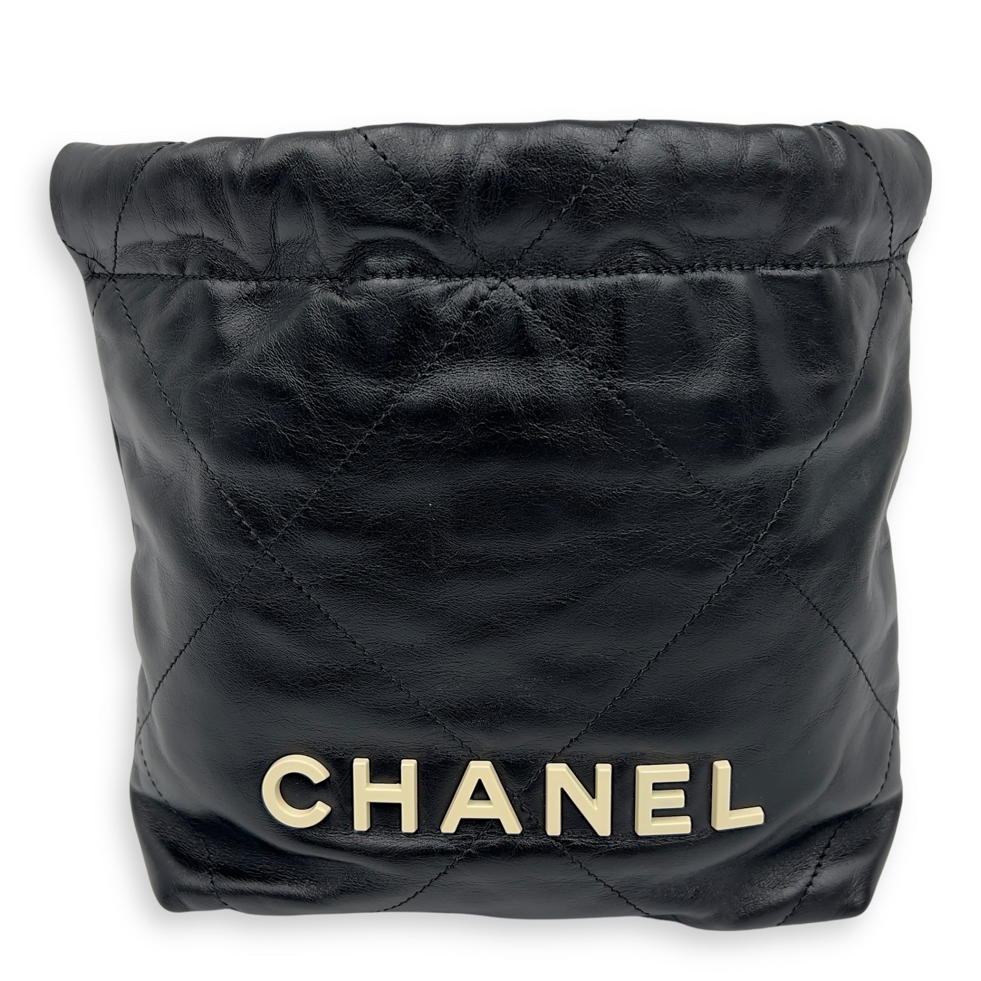 22 Tote Shoulder Bag Mini Black in Lambskin, Gold hardware - Image 11