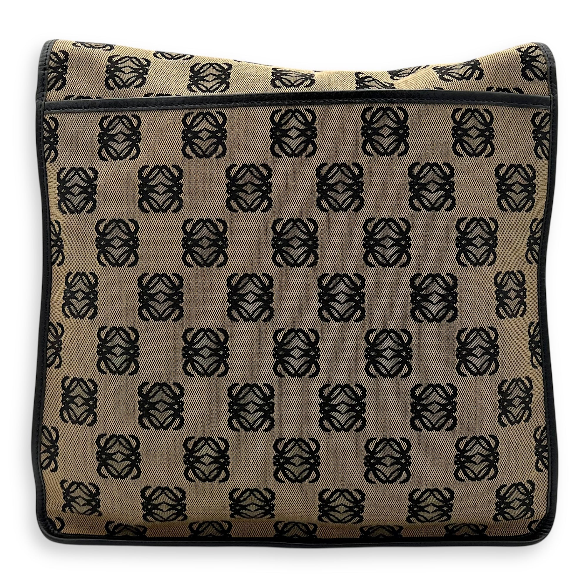 Anagram Crossbody Bag Brown in Jacquard, Silver hardware - Image 3