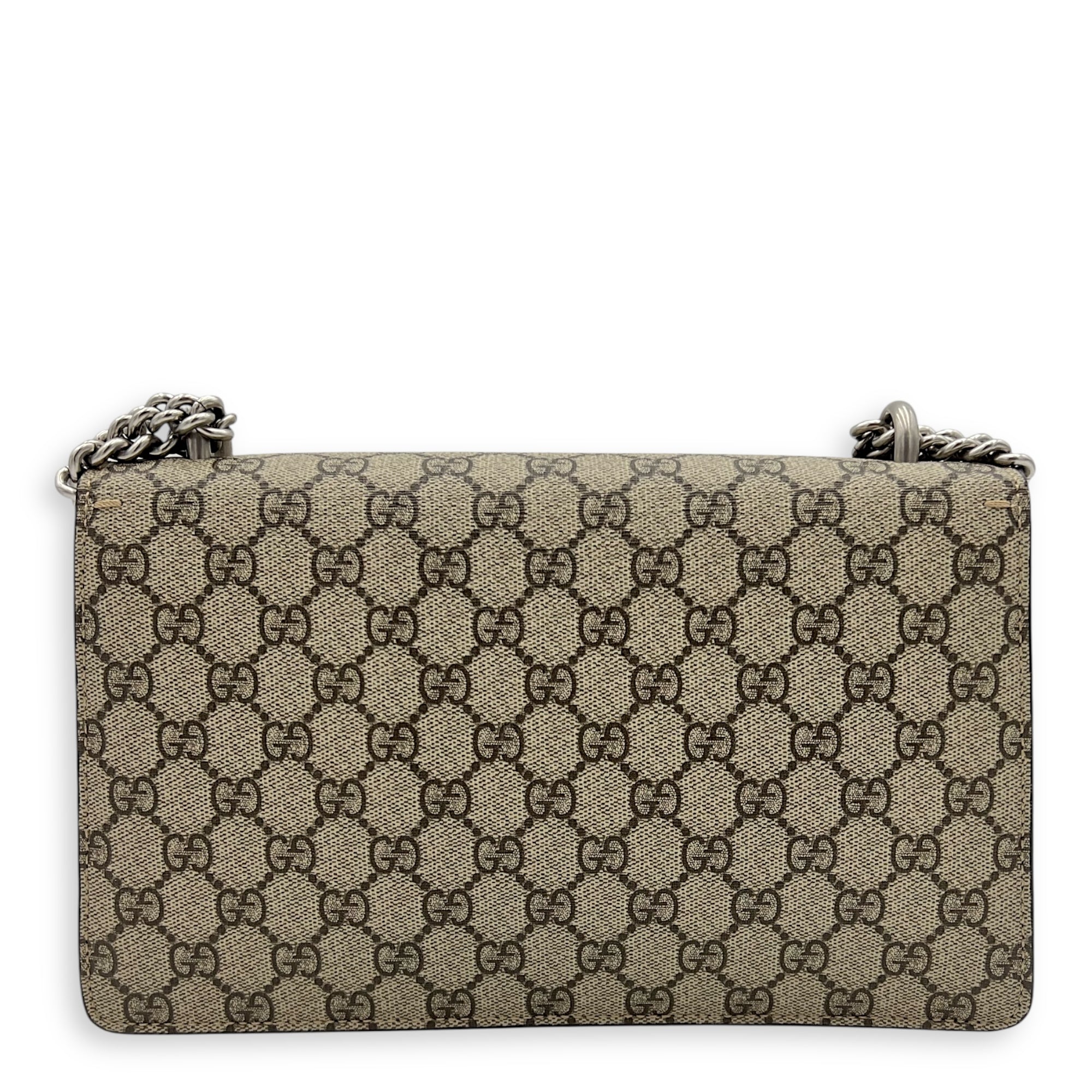 Dionysus Small Brown Shoulder Bag in Coated Canvas, Ruthenium hardware - Image 3