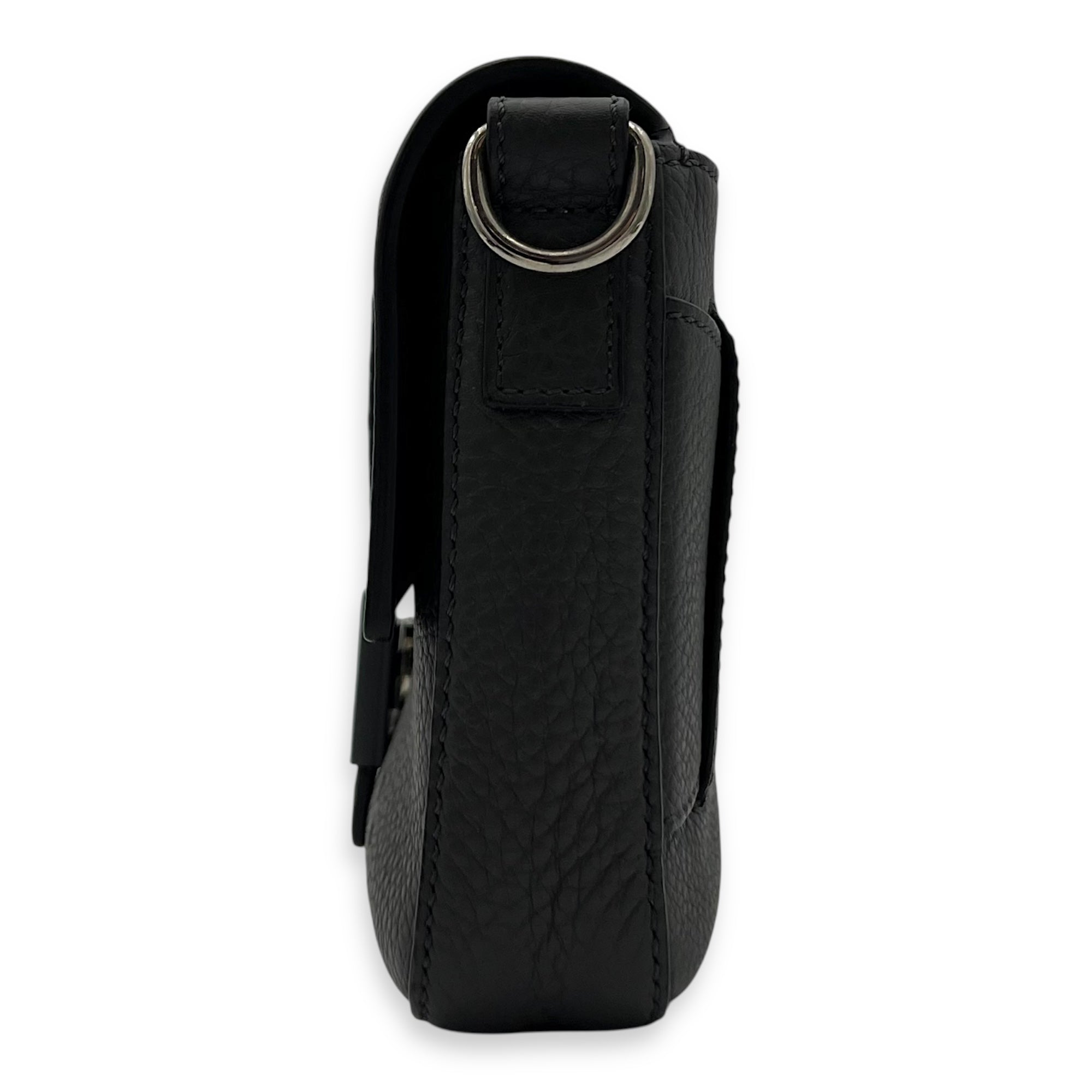 Baguette Crossbody Bag Grey in Calfskin, Silver hardware - Image 5