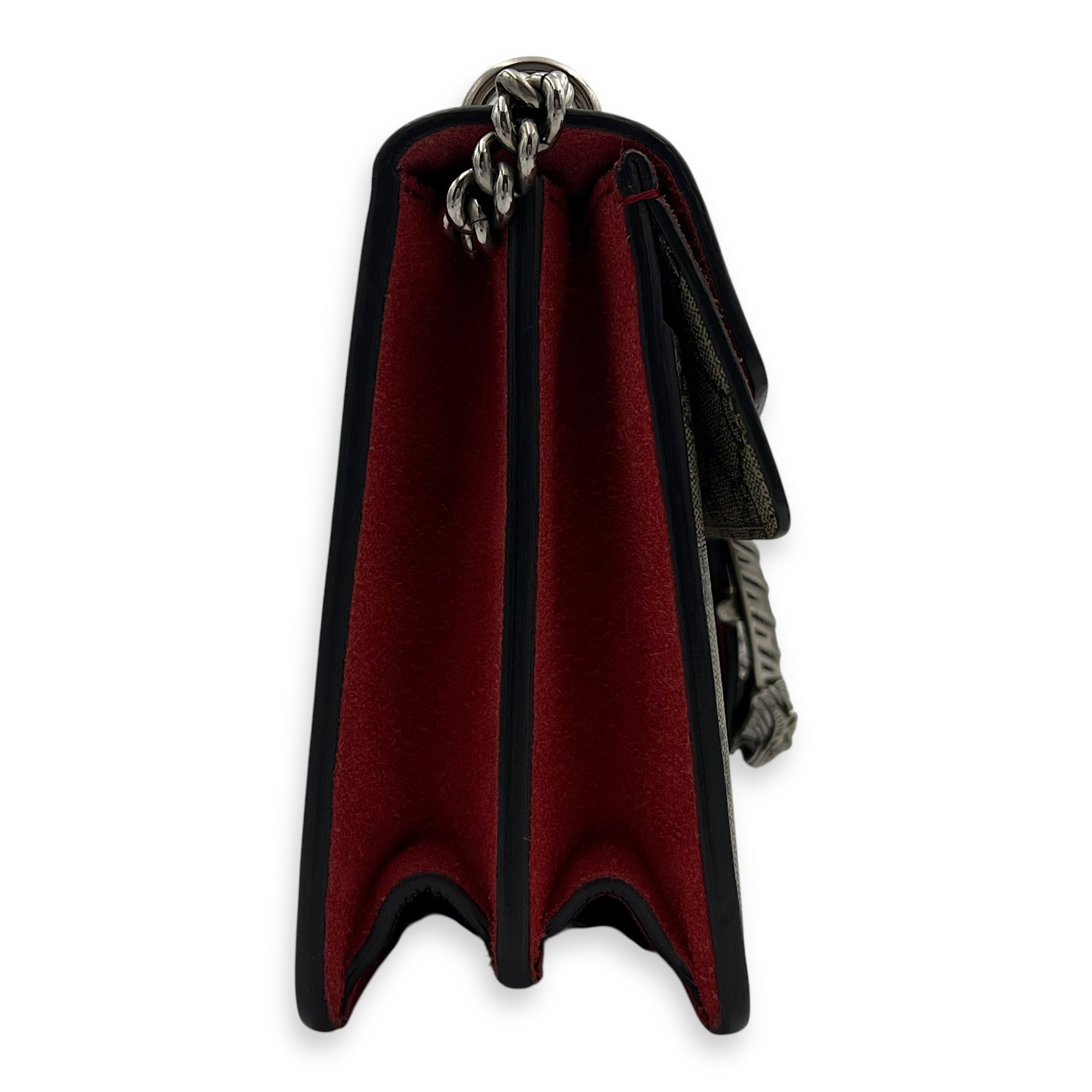 Dionysus Small Brown Shoulder Bag in Coated Canvas, Ruthenium hardware - Image 5