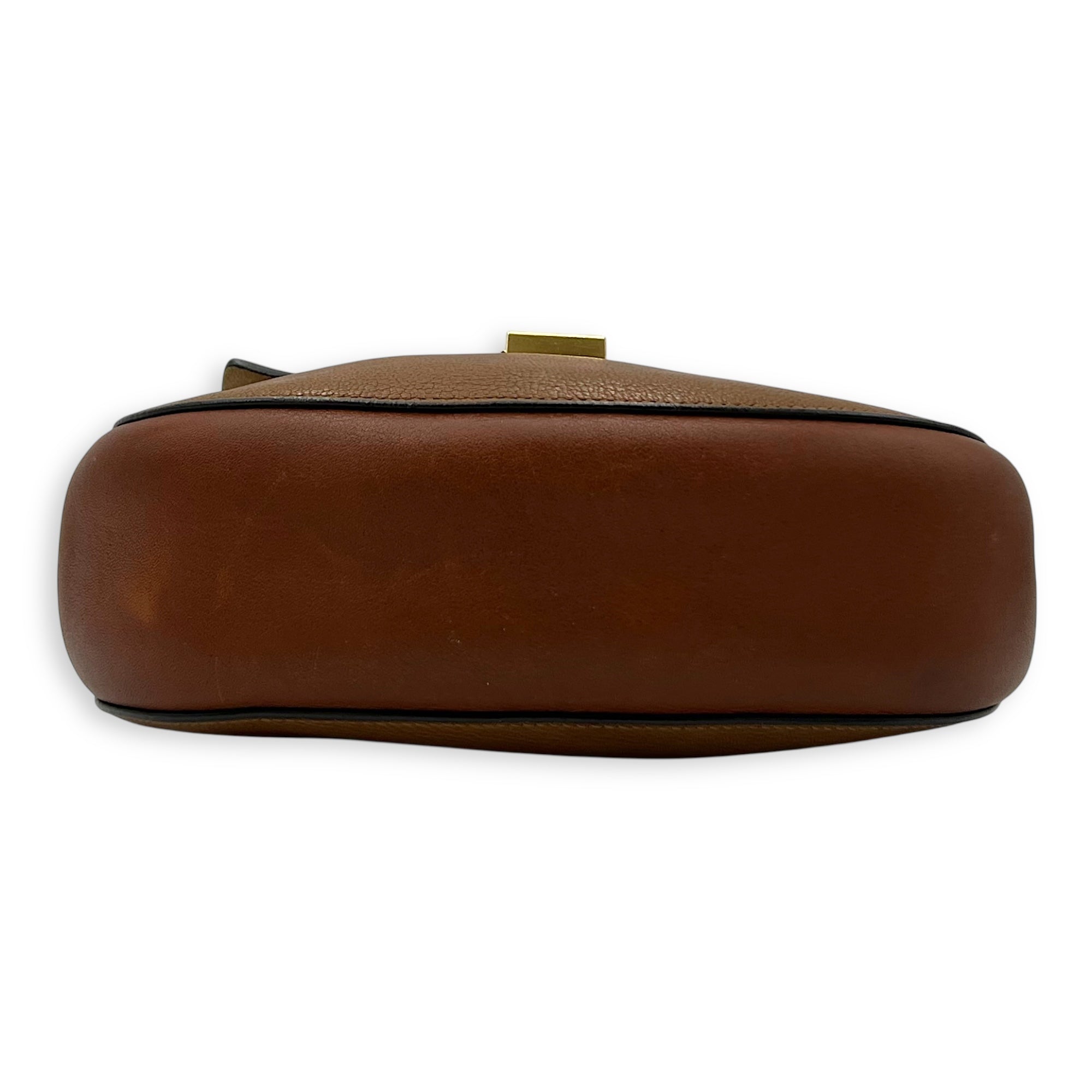 Drew Shoulder Bag Brown in Calfskin, Gold hardware - Image 6