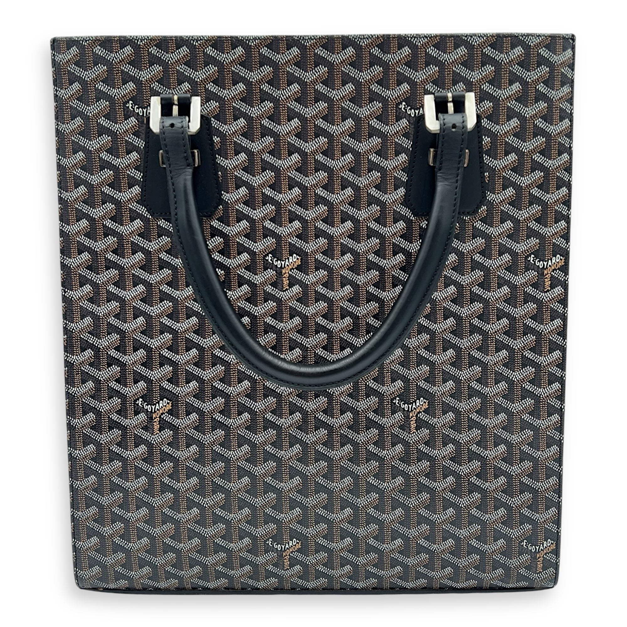 Comores Tote Bag Black in Coated Canvas, Silver hardware