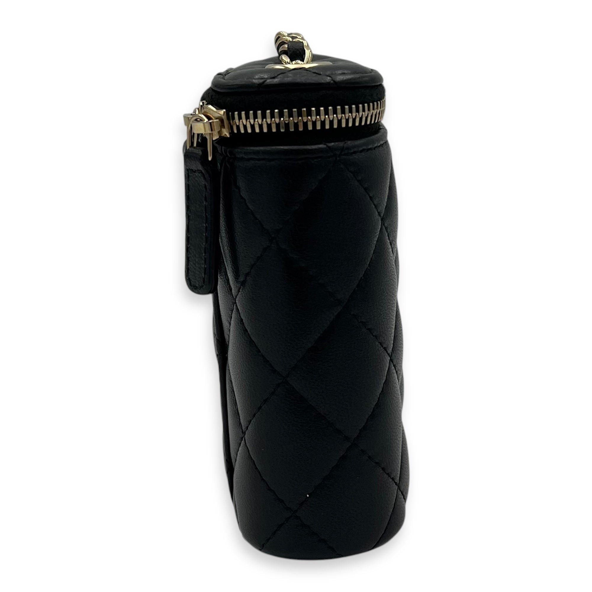 CC Vanity Bag Black in Lambskin, Gold hardware - Image 5