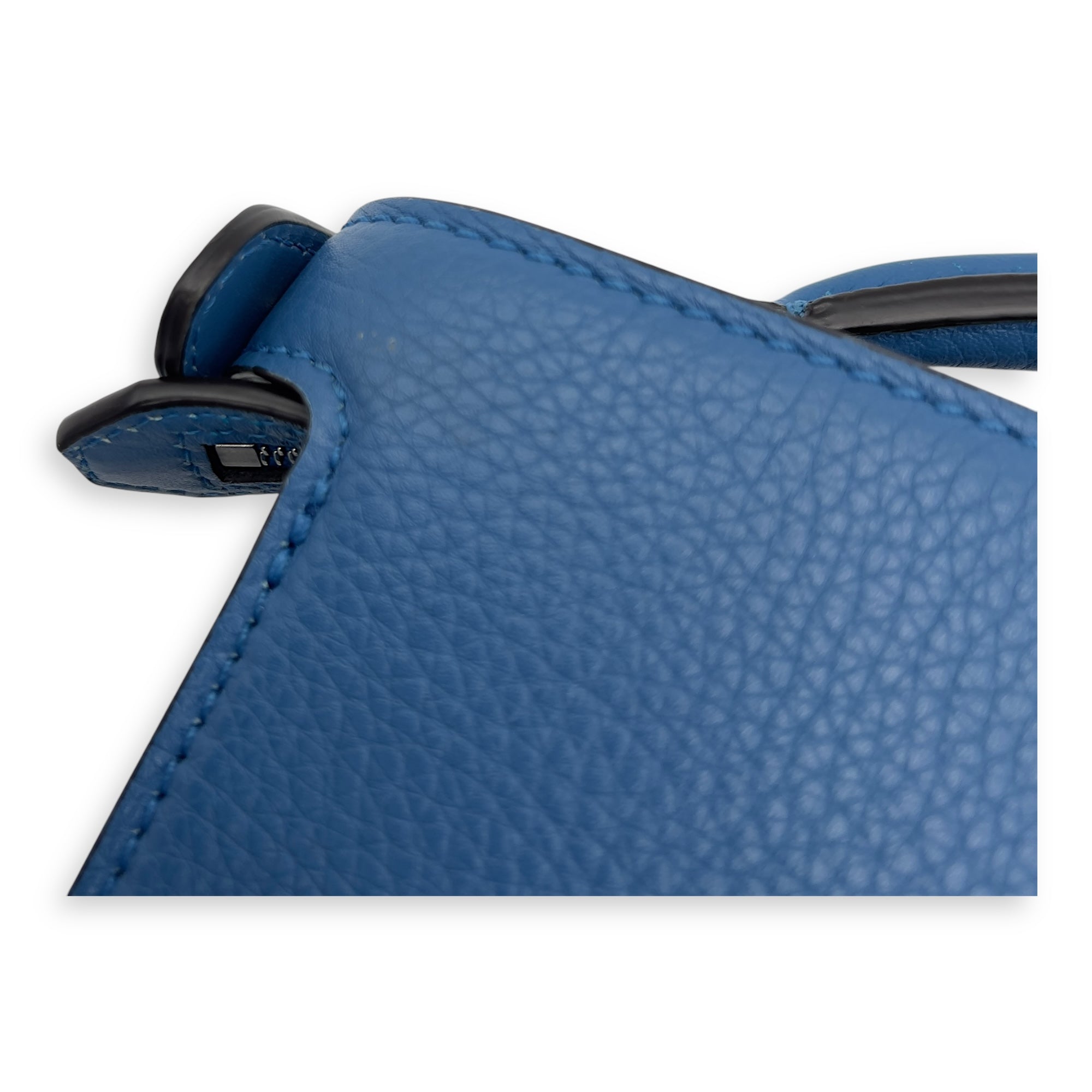 ISeeU Petite Blue Top Handle Bag in Calfskin, Silver hardware - Image 21