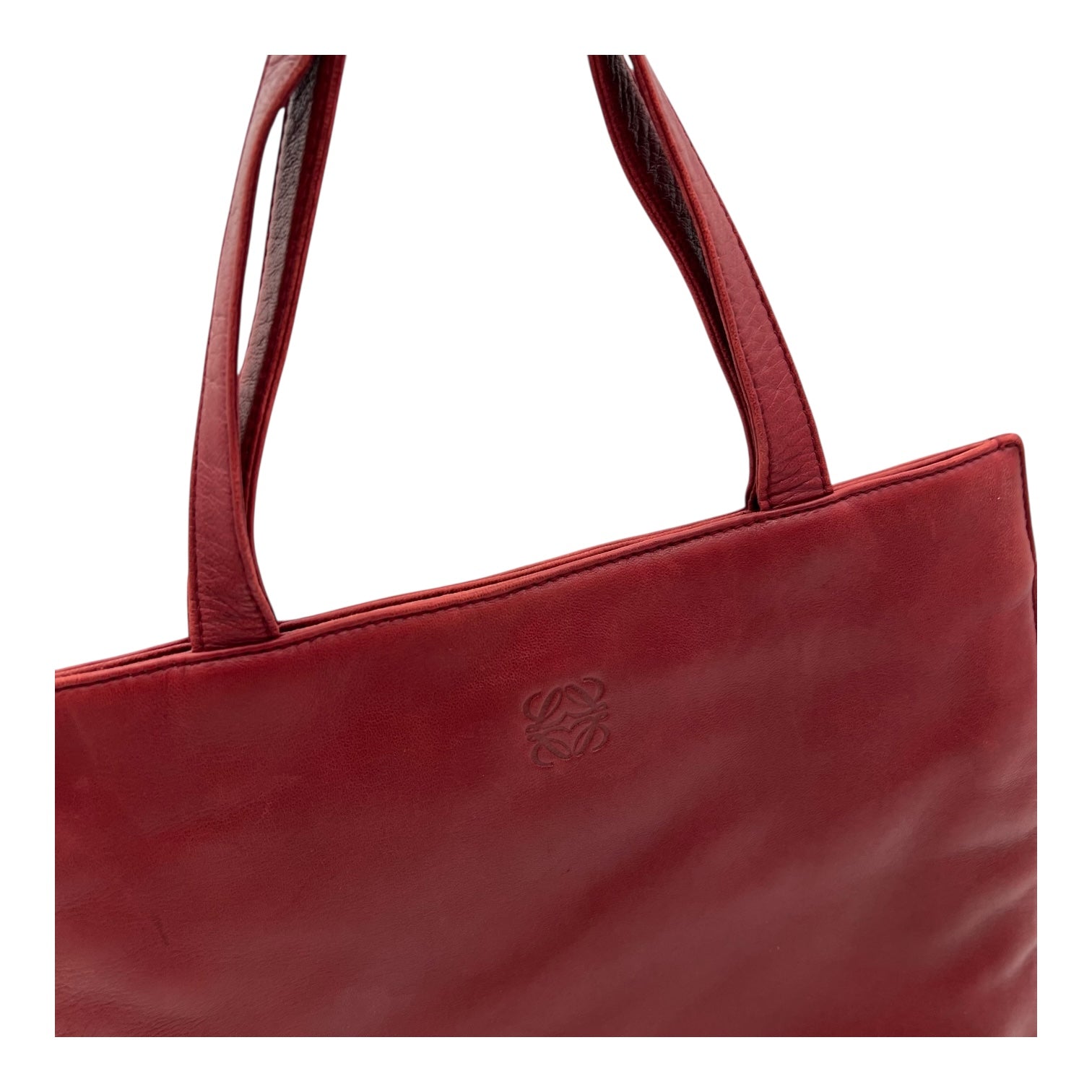 Anagram Tote Bag Red in Lambskin - Image 8