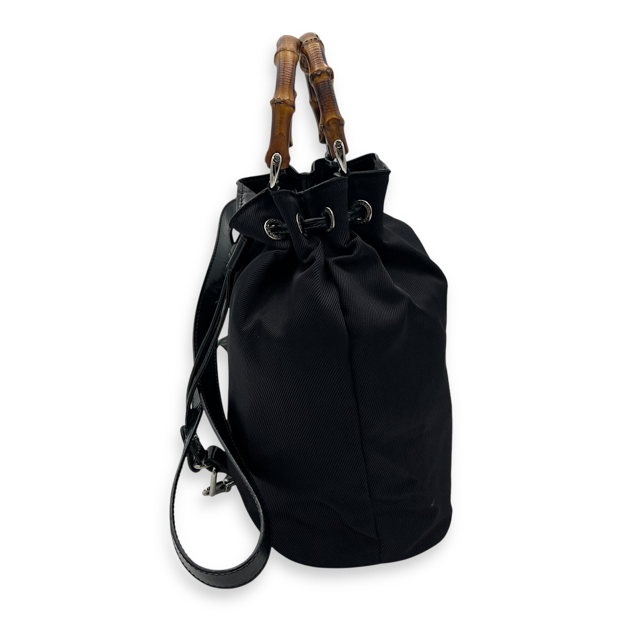 Bamboo Top Handle Bag Black in Calfskin, Gold hardware - Image 5