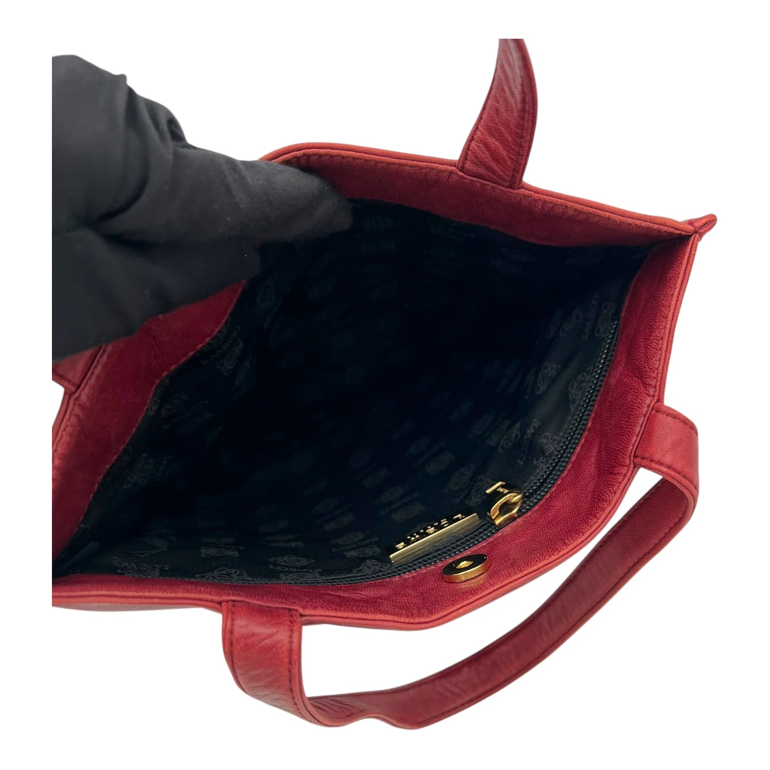 Anagram Tote Bag Red in Lambskin - Image 9