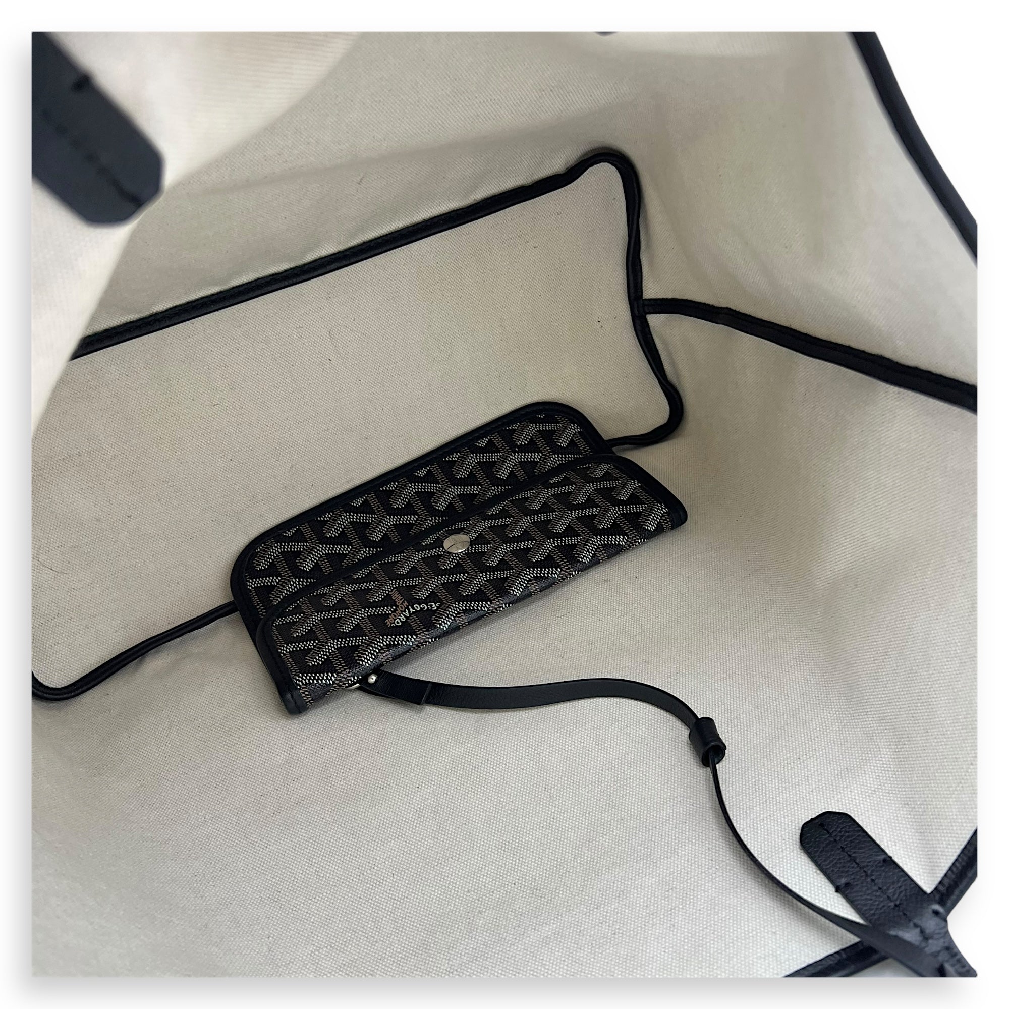 Saint Louis Tote Bag PM Black in Coated Canvas, Silver hardware - Image 9