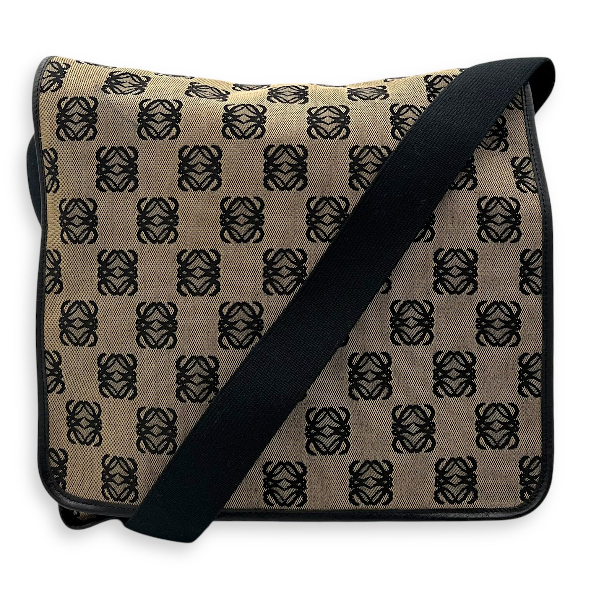 Anagram Crossbody Bag Brown in Jacquard, Silver hardware - Image 10