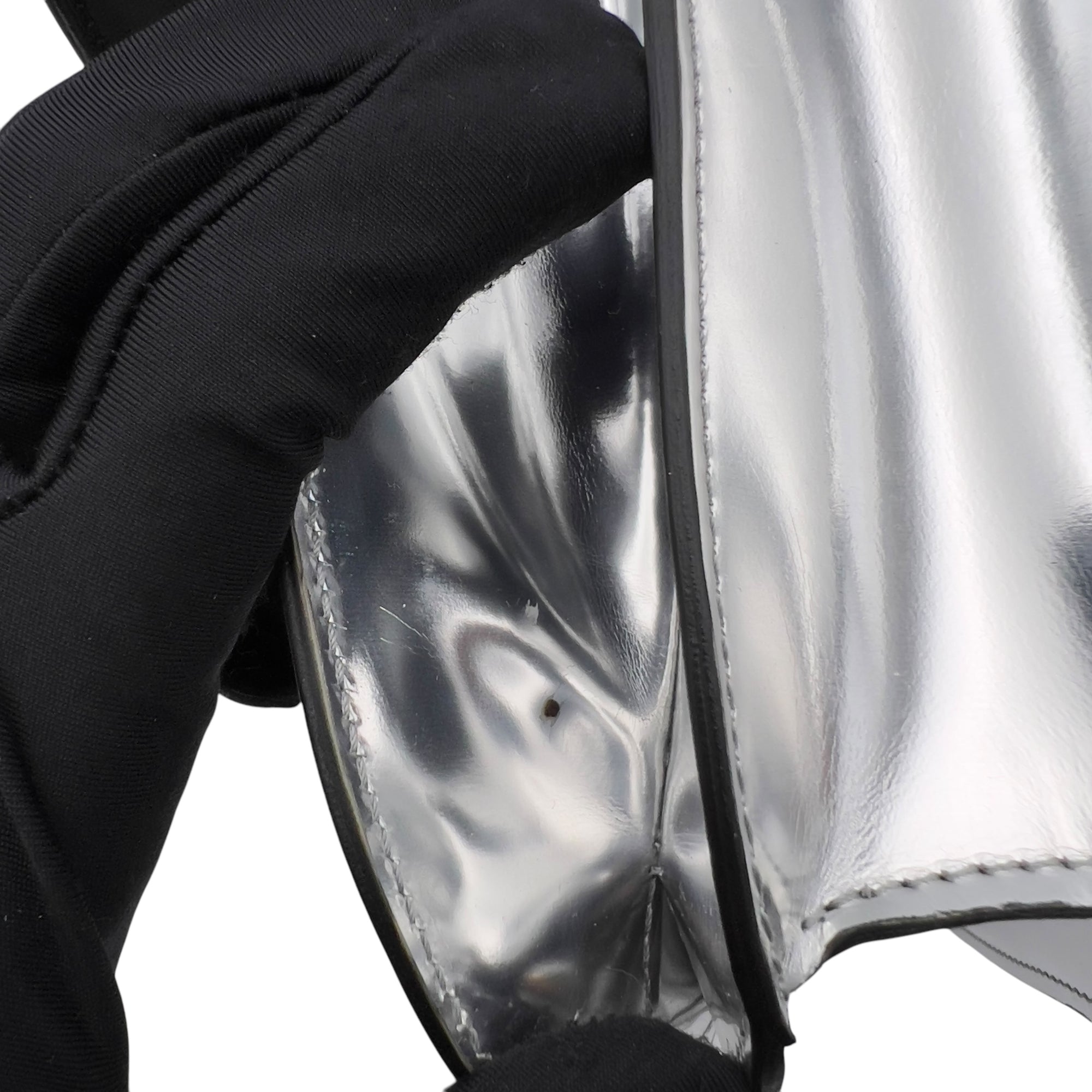 Box Medium Silver Shoulder Bag in Calfskin, Silver hardware - Image 11