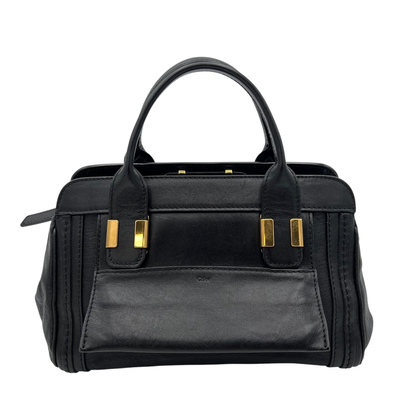 Others Top Handle Bag Black in Calfskin, Gold hardware