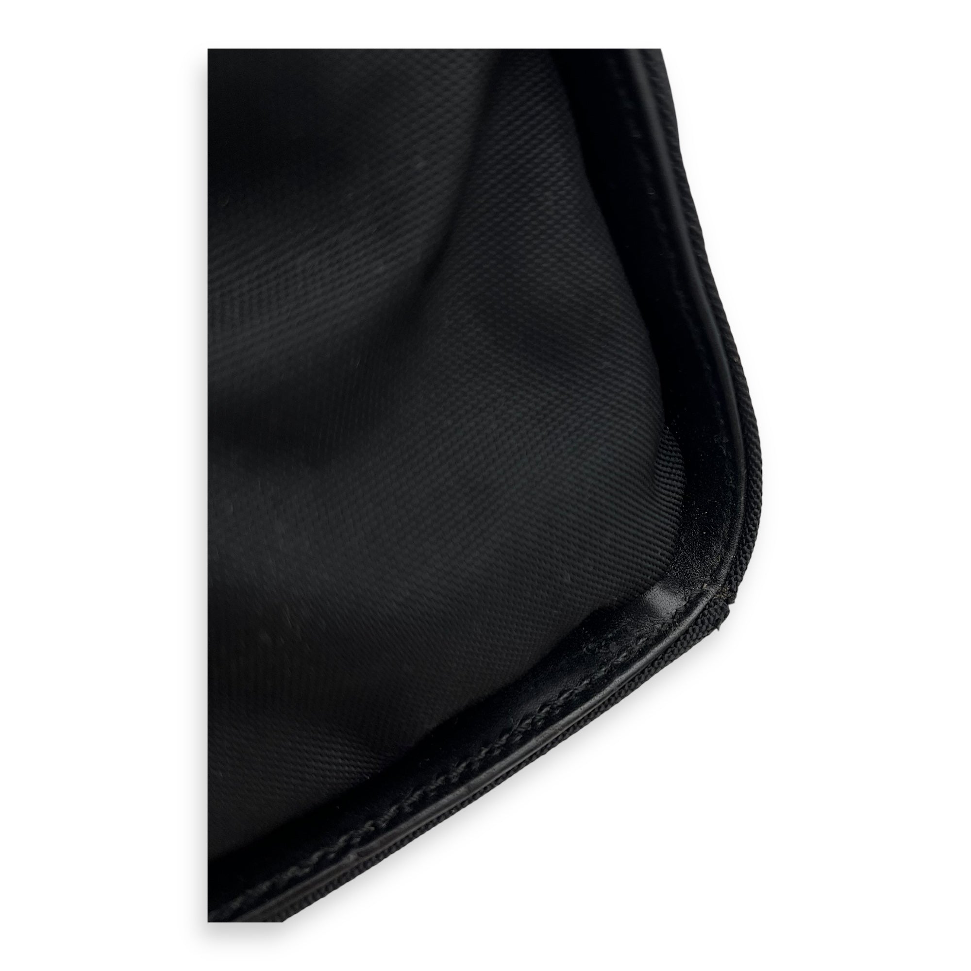 Bamboo Black Top Handle Bag in Nylon, Silver hardware - Image 9