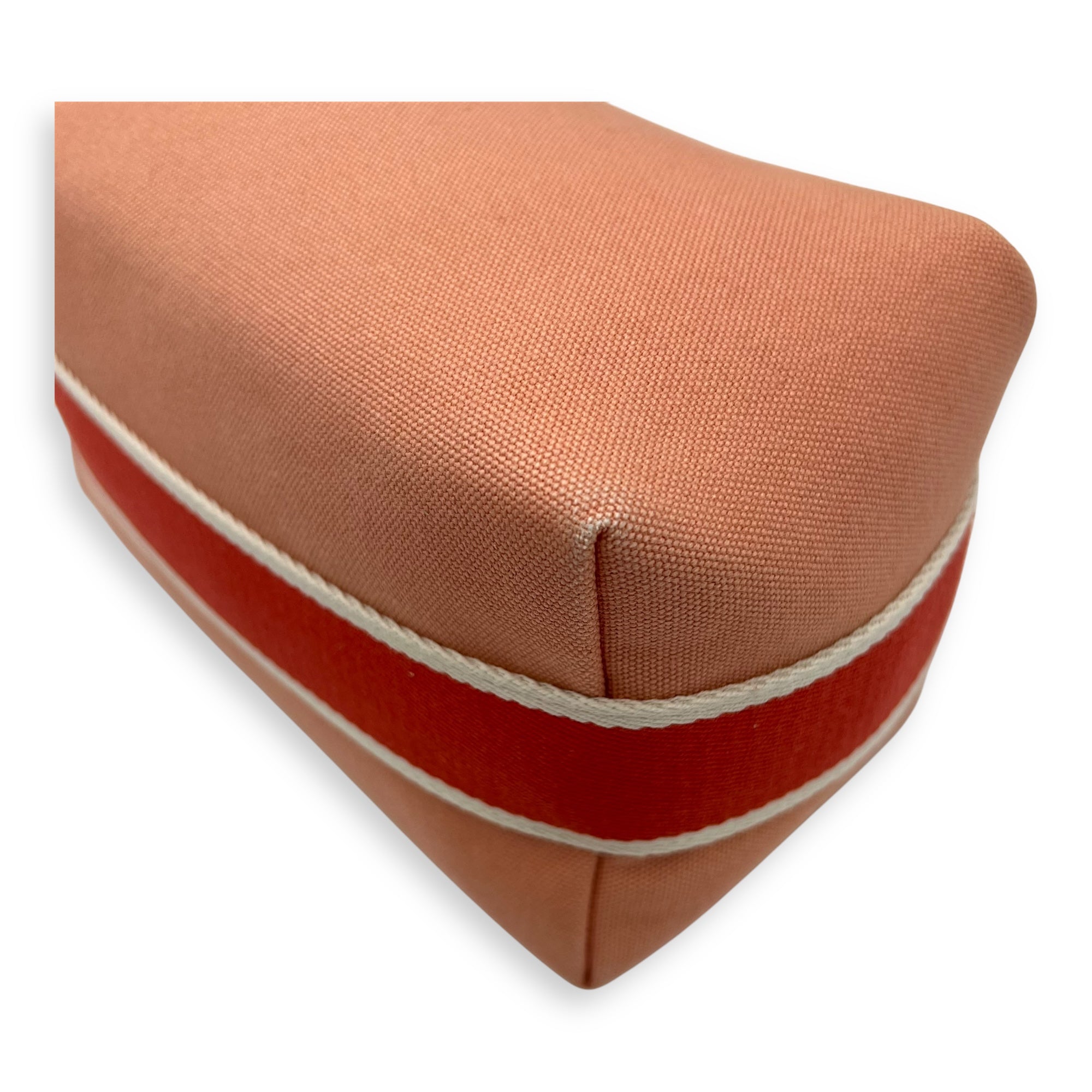 Bride a Brac Orange Top Handle Bag in Canvas, Palladium hardware - Image 12