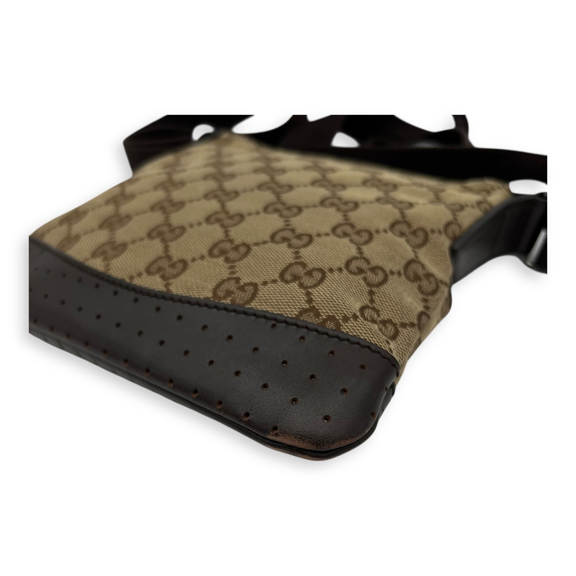 GG Crossbody Bag Brown in Canvas, Silver hardware - Image 10