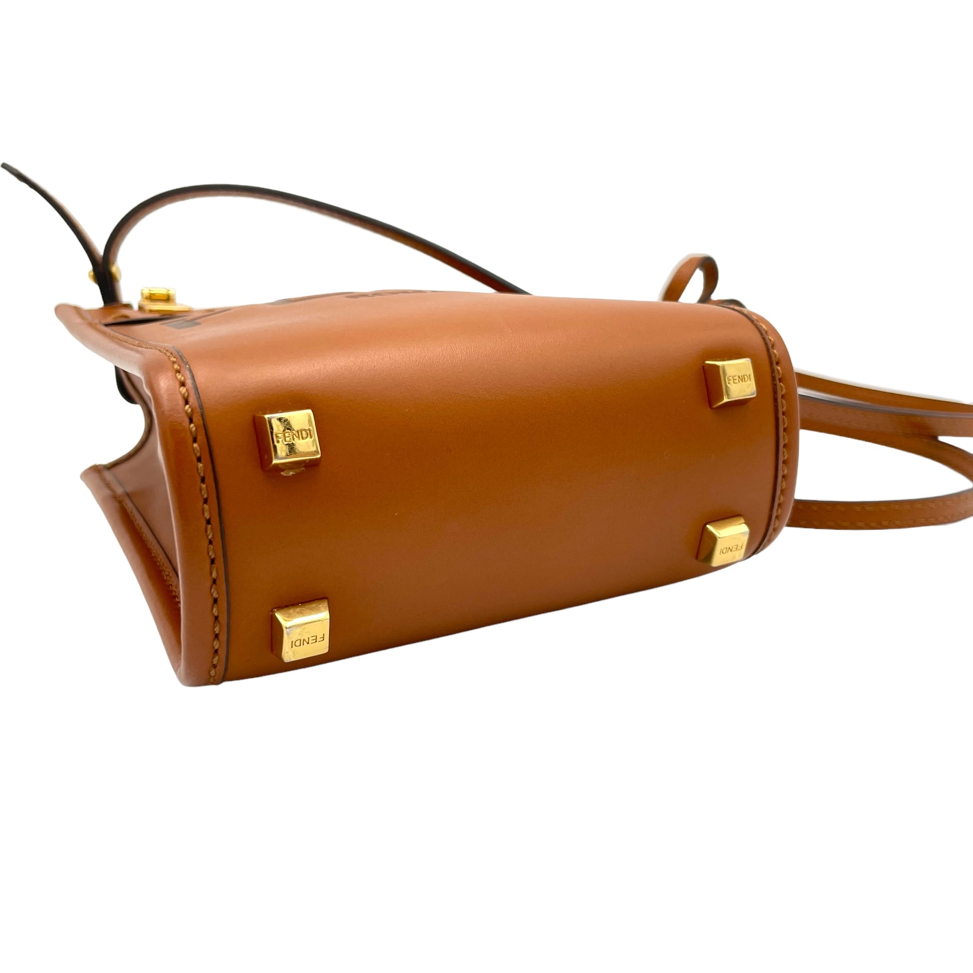 Sunshine Shopper Mini Brown Top Handle Bag in Calfskin, Gold hardware - Image 6