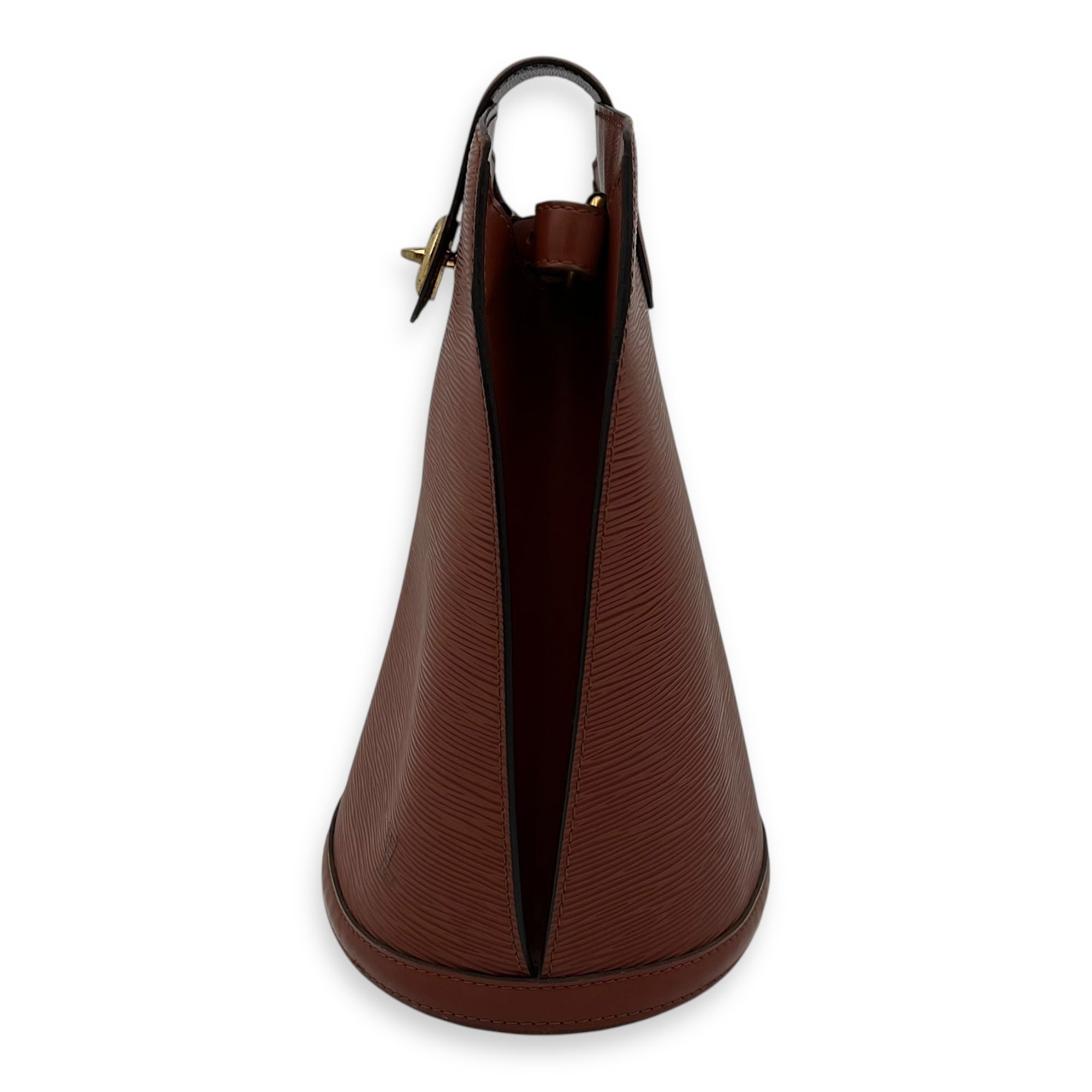 Cluny Shoulder Bag Brown in Epi Leather, Gold hardware - Image 4