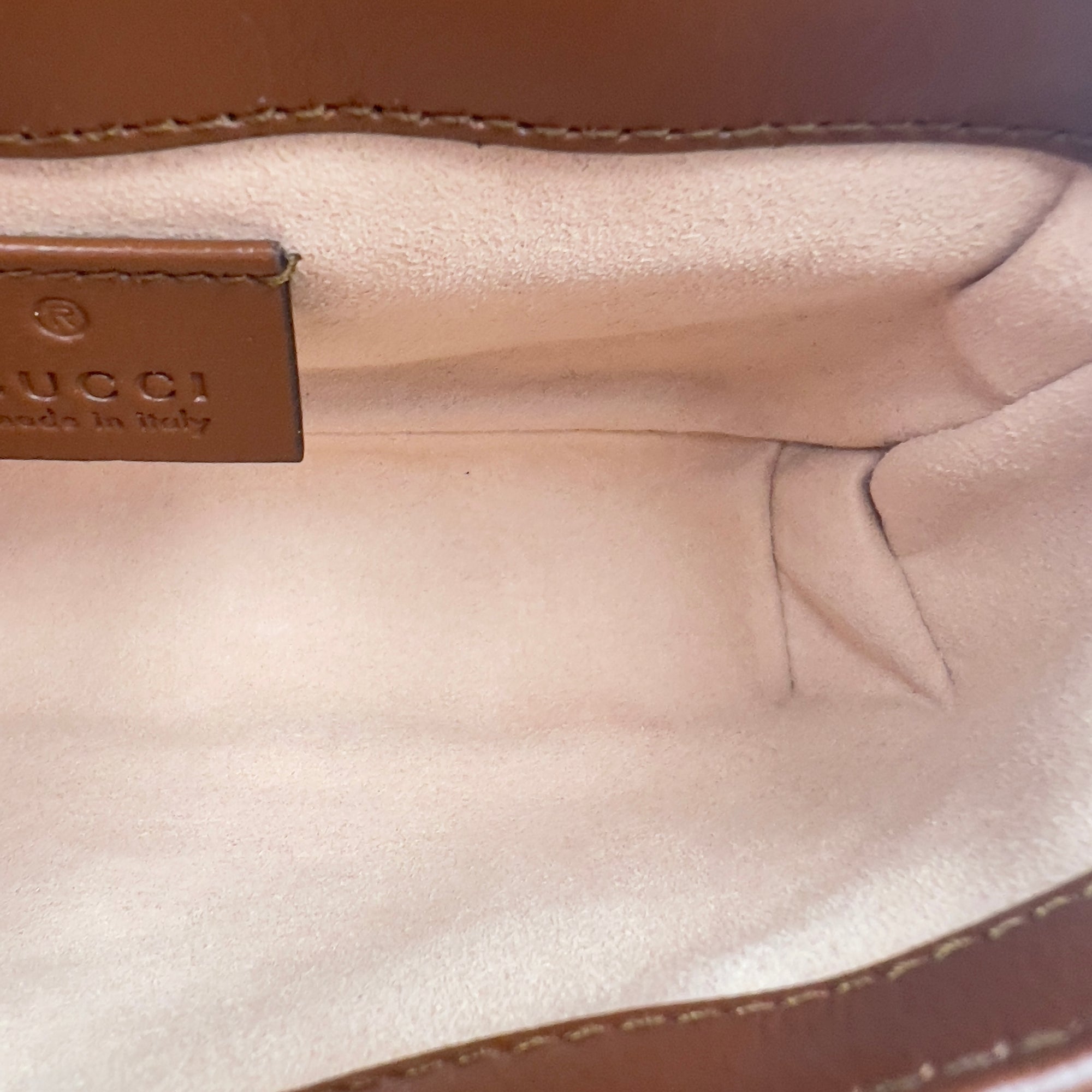 GG Marmont Shoulder Bag Brown in Calfskin, Gold hardware - Image 10